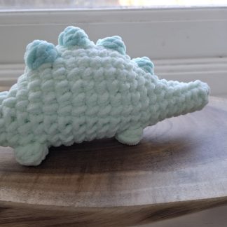 Crochet Stegosaurus - pastel green
